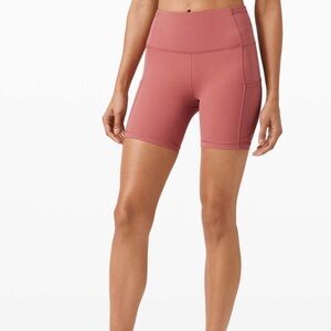 16 Lululemon Fast and Free Cool Cherry Tint Bike Shorts Size 4